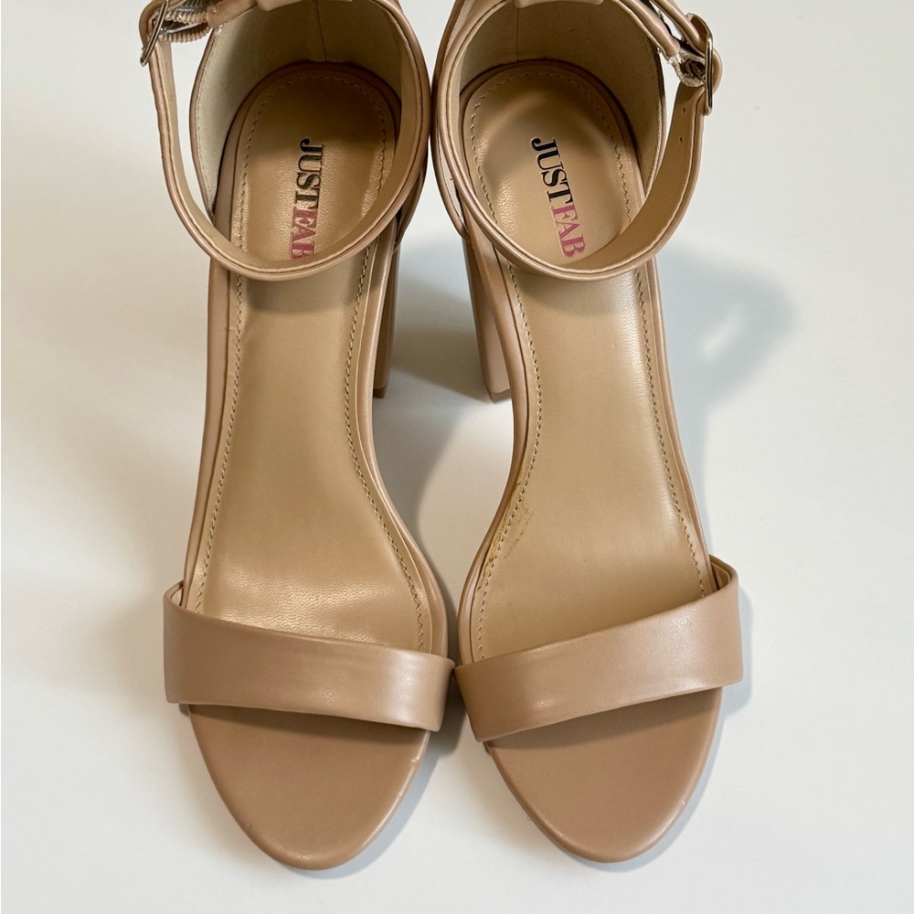 Women's Nude Ankle Strap High Heel Sandals, size 7.5
